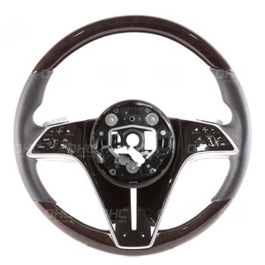 Volante de cuero de grano de madera de fibra de carbono para Mercedes <span class=keywords><strong>Maybach</strong></span> 2021 <span class=keywords><strong>2022</strong></span> actualización antigua a nueva con botones de cambio de paleta - Product Image 1