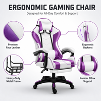 Chaise de jeu ergonomique à dossier haut ALINUNU en similicuir inclinable avec repose-pieds pour salle de jeu – Vente en gros