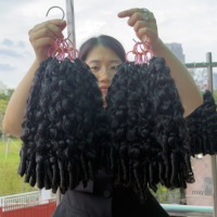 Extensions de cheveux bouclés birmanes au crochet, ondulées, en cheveux humains, pour tressage double plume, au crochet