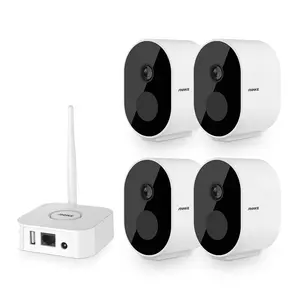 TUYA Kit Kamera Baterai WiFi Nirkabel 1080P H.265, Sistem CCTV Pendeteksi Manusia Rumah Pintar dengan Audio Dua Arah