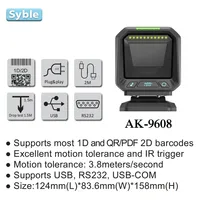 Lector de código QR omnidireccional de supermercado Syble, escáner de código de barras de escritorio 1D 2D manos libres