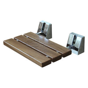 Banc de douche mural en teck, tabouret de salle de bain, chaise pliante en bois pour salle de bain - Product Image 5