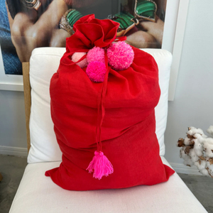 Gingham Santa Sack With Pom Pom Drawstring Large <strong>Christmas</strong> Sack <strong>Wholesale</strong> <strong>Christmas</strong> <strong>Gift</strong> Bags - Product Image 4