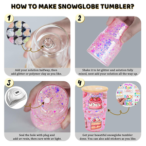 Wholesale 3 Oz Pre Drilled Blank Sublimation Double Wall Mini Snow Globe Glass Tumbler <strong>Shot</strong> Glasses With Bamboo Lid <strong>Straw</strong> - Product Image 3