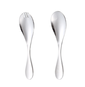 Cuchara-tenedor DFO11 SUS 304 de Alta Calidad con Acabado Espejo, Segura para Niños - Product Image 1