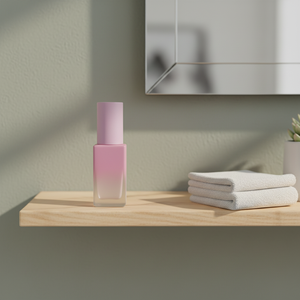 Gradient <b>Pink</b> square Matte Empty Glass <b>Bottle</b> Packaging for Custom Brand 30ml Foundation Glass <b>Bottle</b> - Product Image 5