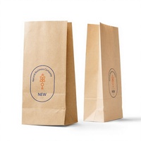 Sacs en papier kraft recyclables à fond plat, personnalisés avec impression numérique, pour l'emballage alimentaire et cadeaux, sans poignée, vente en gros