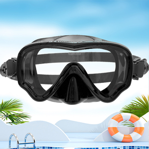 高清视野框式硅胶玻璃镜片防雾水肺潜水自由潜水面罩 - Product Image 1