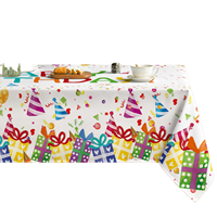 Nappe rectangulaire blanche en polyester, imprimée 4 couleurs, durable, lavable, 55x95 pouces, pour fête, pique-nique, décoration