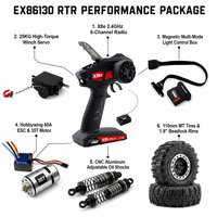 RGT EX86130 Pro Runner 1/10 RC Crawler 4WD Transmisión inversa DIG de 2 velocidades ESC de resina y metal de 6 canales Servo de 25 kg con cabrestante 2.4G