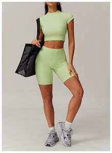Gran oferta, traje de Yoga acanalado de 5 piezas para mujer, conjunto de Yoga deportivo de manga larga para correr al aire libre, conjuntos de chándal deportivo para gimnasio - Product Image 5