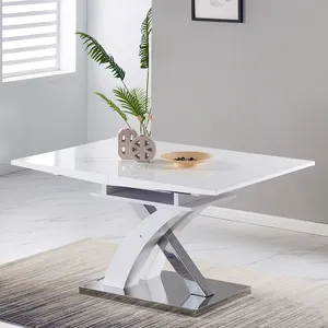 Bàn Ăn Sang Trọng Có Độ Bóng Cao Mở Rộng Hình Bướm MDF Hiện Đại Mô Hình Ý Trong Đồ Nội Thất Phòng Ăn - Product Image 1