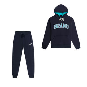 Personnalisé poids lourd Vintage lavage à l'acide deux pièces ensemble femmes à capuche français éponge survêtement Long hiver survêtement capuche pantalons de survêtement - Product Image 3