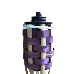 Torcia Decorativa da Tavolo in Bambù per Esterni, Torcia Classica Intrecciata per Patio, Giardino, Matrimoni e Festival - Product Image 3