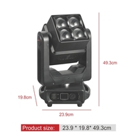 WJ460 Système d'éclairage double face 4x60W DMX Bar Club RGBW 400W Beam Wash Strobe LED Moving Head Lights for Stage Disco Parties