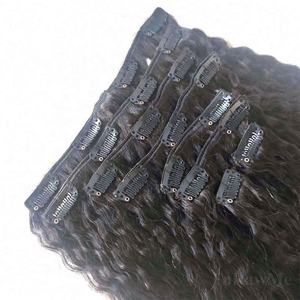 Amygirl Kinky Straight <b>Seamless</b> Human <b>Hair</b> Clip Ins Real <b>Hair</b> Topper <b>Extensions</b> From Korean with Packaging Box - Product Image 3