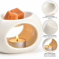 Brûleur de cire en céramique, chauffe-huile essentielle, diffuseur d'arômes en forme d'œuf pour bougie chauffe-plat, décoration moderne pour la maison