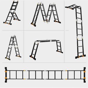 Thang gấp đa năng Deliladder màu đen, bản lề lớn, kích thước 4x3, 4x4, 4x5, 4x6, đạt tiêu chuẩn <span class=keywords><strong>EN131</strong></span> - Product Image 2