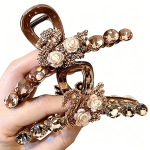 Pince à Cheveux Champagne Luxe Léger et Élégant, Design Simple et Original, en Acrylique pour Femme, Accessoire de Mode Tendance, Vente Chaude - Product Image 6