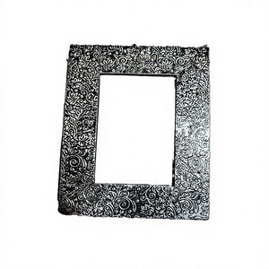 premium design Rectangle Metal <b>Mirror</b> <b>Frame</b> with Embossed Floral Pattern Durable Design - Product Image 1