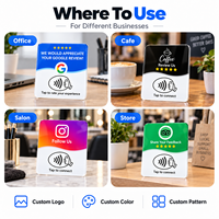 Plaque d'affichage NFC en acrylique imprimée avec code QR, adhésive, étanche, pour carte de membre, mini-étiquette, paiement et affichage des commentaires clients