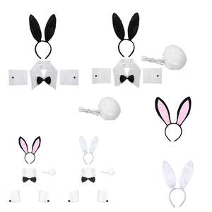 Minthson Sexy Easter coniglietto cerchietto colletto con farfallino polsini con coda a sfera accessori Costume da coniglietto oggetti di scena gioco di ruolo per le donne - Product Image 4