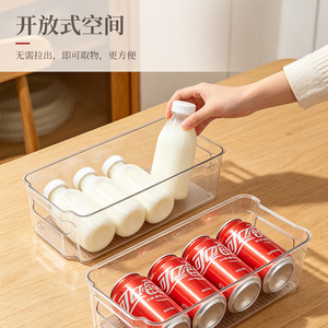 Transparent Refrigerator <b>Drawer</b> <b>Storage</b> <b>Box</b> Rectangle With Handle Large Capacity Food <b>Storage</b> Organizer - Product Image 2