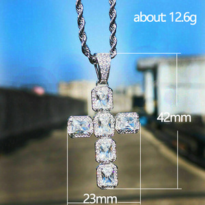 Collana con Ciondolo Quadrato in Zircone Unisex, Stile Street, Catena Lunga per Maglione, Gioielli alla Moda - Product Image 6