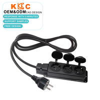 Extensor de Enchufe de Pared Europeo, Divisor de Enchufe Schuko, Adaptador de Enchufe de 220V, Regleta de Alimentación Eléctrica, Extensión de Enchufe de Corriente de 16A