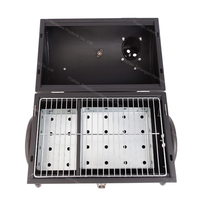 Barbecue portable au charbon de bois avec thermomètre intégré, corps en acier et pieds de support pour le camping, les pique-niques et la cuisine en plein air