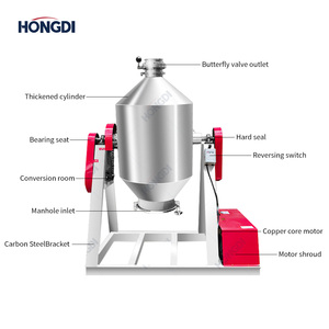 <b>Zero</b> Leakage 1000L Double Cone Mixer with Butterfly Valve, Heavy Duty Carbon Steel Support Powder Blender for Fertilizer Plant - Product Image 3