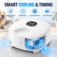 Distributeur automatique de nourriture pour chat avec 5 programmes de repas, plateau rotatif et service à chaud pour les soins quotidiens des chats et des chiens