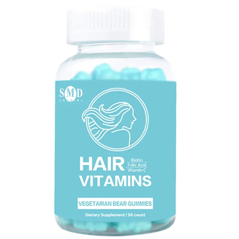 Venda por atacado de fibra goma vitaminas urso cabelo goma com preço barato