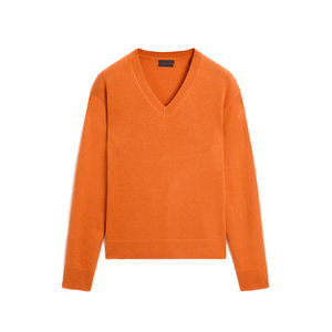 Pull en laine/viscose pour femme, col en V, coupe décontractée, tons neutres, léger, essentiel pour la superposition, décontracté, hiver - Product Image 1