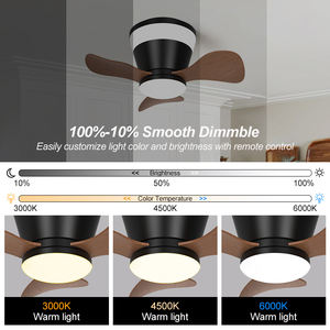 Ventilador de Techo LED YeSheng con Control Remoto por Aplicación, Motor DC, 3 Aspas, Eficiencia Energética Clase A, Bajo Nivel de Ruido 30-34 dB, Uso Doméstico y Hotelero - Product Image 5