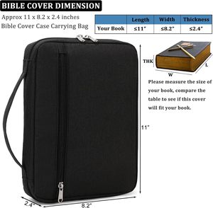 Bolsa de Transporte para Biblias, Fácil de Transportar, Funda Protectora Grande y Resistente de Color Negro para Hombres y Mujeres - Product Image 1