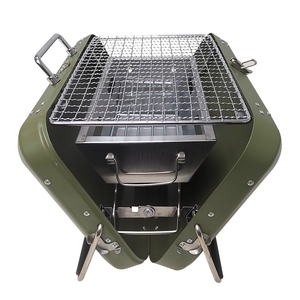 Parrilla de barbacoa de mano de metal portátil Parrilla de estilo maletín plegable al aire libre con Mini caja de barbacoa Regalo - Product Image 5