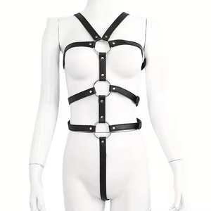 SM adulte <span class=keywords><strong>Erotica</strong></span> une pièce Bondage ceinture dos inversé menottes en cuir Alternative jouets érotiques harnais de corps - Product Image 4