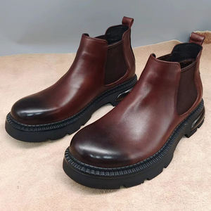 Cómodas botas <span class=keywords><strong>Chelsea</strong></span> de cuero puro, botas de piel de vaca de Grado Superior transpirables, zapatos informales para hombres, compras al aire libre - Product Image 5