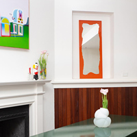 Miroir mural Art Déco abstrait irrégulier pleine longueur en alliage d'aluminium fait main, miroir décoratif coloré pour la maison