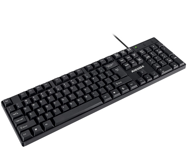 Best Cheap Optics Business Keyboard Wired USB 104 Keys Ergonomic Typing Keyboard Suitable for Desktop