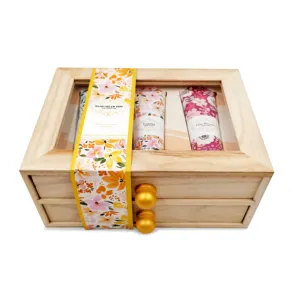 Wooden Treasure Box And Hand Cream Gloves For Mom