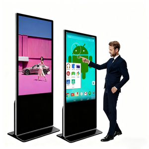 Pantalla LCD de Señalización Digital de 75 Pulgadas con Soporte de Piso, Pantalla Táctil Infrarroja y Sistema Operativo Android para Publicidad en Interiores - Product Image 1