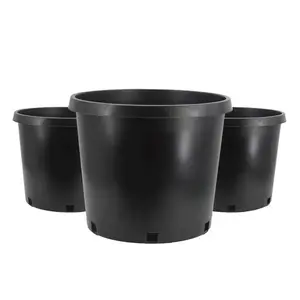 Good Hot Selling Black Round Gallon Plant Pot Black Nursery Plastic Flower Pot 1 2 5 Gallon Pots