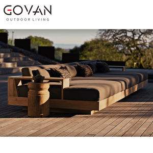 Material de madera de teca maciza para exteriores Modular brazo derecho cama de día muebles de teca piscina - Product Image 4