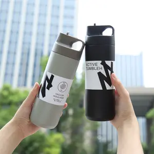 550ml stainless steel travel tumbler keep hot and cold water bottle with suction nozzle