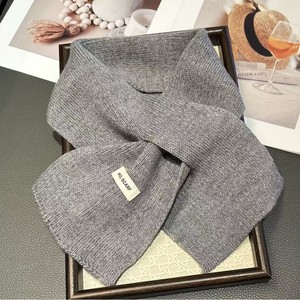 Knitted <b>Wool</b> Short Scarf Solid Color Collar Warm Cross Scarf Neutral Gender Autumn Winter Wear - Product Image 2