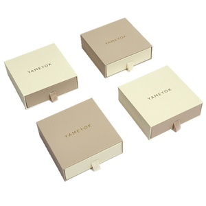 <b>Small</b> Cardboard Square Simple Drawstring Closure Plain Printed Jewelry Packaging <b>Boxes</b> for Pendant Necklace - Product Image 1