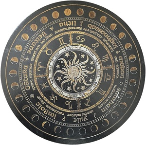 Zodiac Wheel Sign Wooden Carving Board <strong>Witch</strong> Supplies Kit with Wood Crafts Wooden Boxes Wall <strong>Signs</strong> - Product Image 1