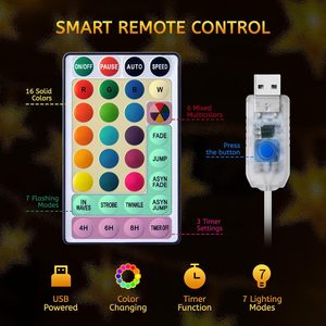 Luci a Stella LED da 23 Piedi <span class=keywords><strong>con</strong></span> Telecomando e Timer, 16 Colori, 7 Modalità, Impermeabili, Decorazioni Natalizie - Product Image 3